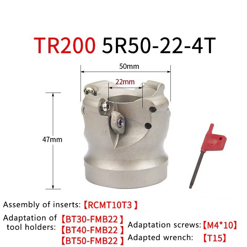 Indexable corner rounding face mill cutter Customizable TR200 Round Nose Milling Cutter RCKT10T3 RCKT1204 Open Rough and Smooth Machining Center R5 R6 Cutter Shandong Denso Pricision Tools Co.,Ltd.